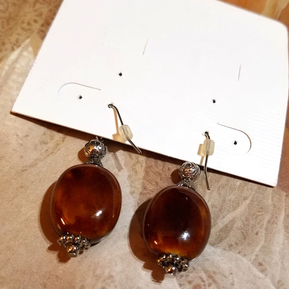 NEW Premier Designs Glazed Pottery Bead Dangle Earrings - Picture 4 of 5